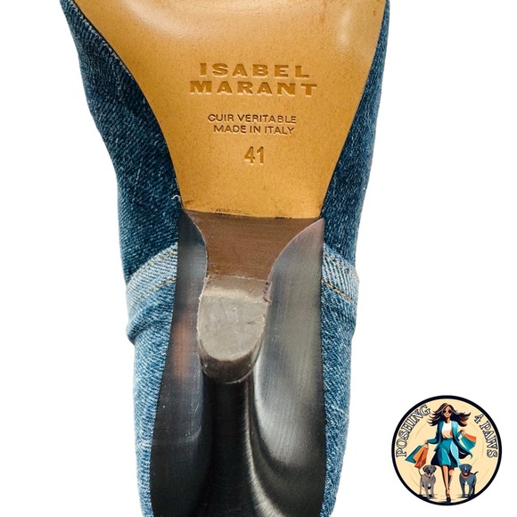 Isabel Marant Miyako Patchwork Denim Y2K Ankle Boot in Dark Blue Womens Size 11 - Picture 12 of 15
